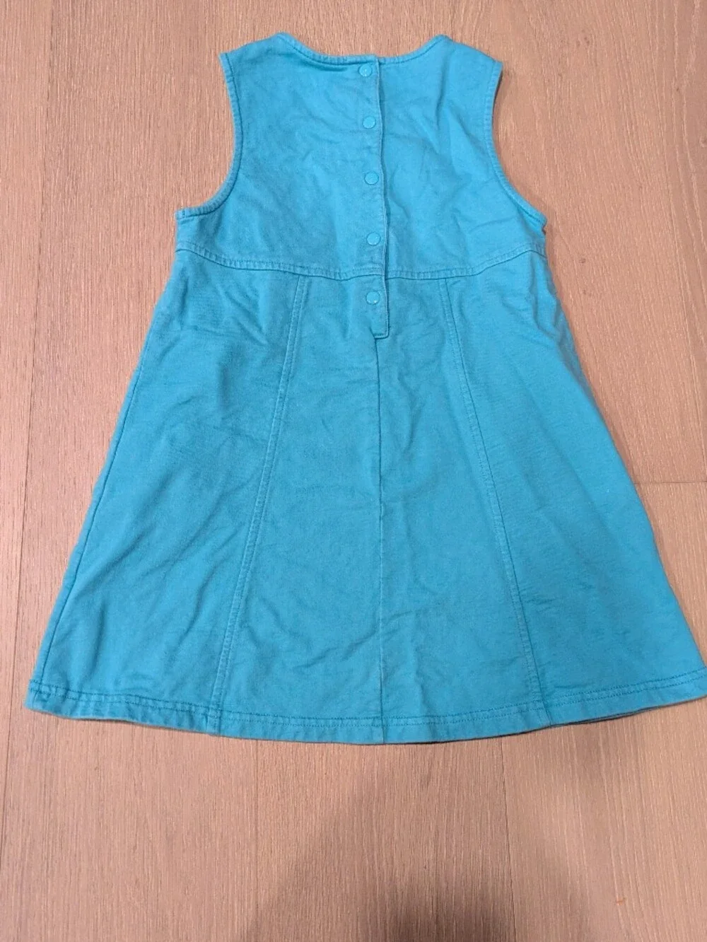 Vintage Gymboree Teal Sleeveless A-Line Dress with Heart Zipper Accents